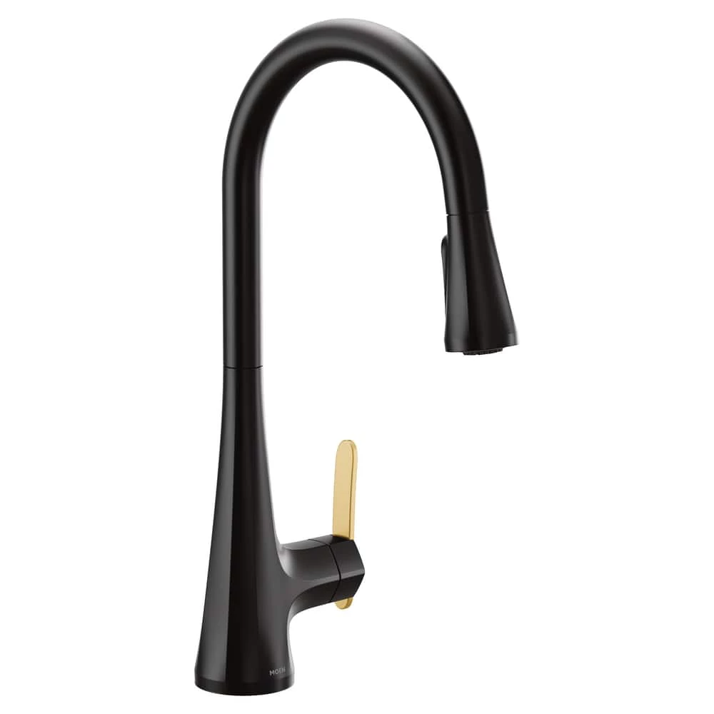 Moen® Sinema Single Handle High Arc Pull Down Kitchen Faucet, Matte Black 1 Moen® Sinema Single Handle High Arc Pull Down Kitchen Faucet, Matte Black