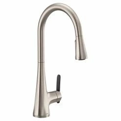 Moen® Sinema Single Handle High Arc Pull Down Spot-Resist Kitchen Faucet, Stainless Steel