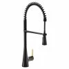 Moen® Sinema Single Handle High Arc Pre-Rinse Spring Pull Down Kitchen Faucet, Matte Black