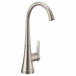 Moen® Sinema Single Handle High Arc Cold Water Spot-Resist Beverage Kitchen Faucet, Stainless Steel