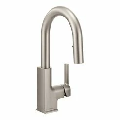 Moen® STO Single Handle High Arc Pull Down Sprayer Kitchen Faucet With Power Clean, Stainless Steel