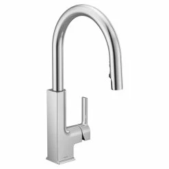Moen® STO Single Handle High Arc Pull Down Kitchen Faucet, Chrome