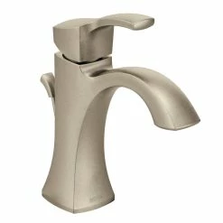 Moen® Voss Single Handle High Arc Single Hole Bathroom Sink Faucet, Brushed Nickel