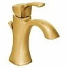 Moen® Voss Single Handle High Arc Bathroom Sink Faucet, Brushed Gold