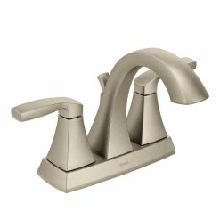 Moen® Voss Double Handle High Arc 4-in Centerset Bathroom Sink Faucet, Brushed Nickel