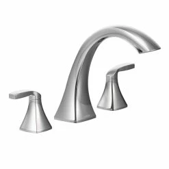 Moen Voss 2-Handle Deck Mount Roman Tub Faucet Trim Kit, Valve Required, Chrome