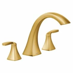 Moen Voss Two Handle Deck Mount Roman Tub Faucet Trim Kit, Valve Required, Brushed Gold