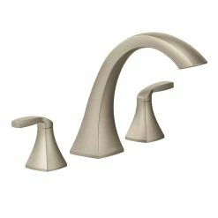Moen Voss Two Handle Deck Mount Roman Tub Faucet Trim Kit, Valve Required, Brushed Nickel