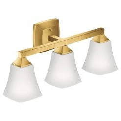 Moen Voss 3-Light Vanity Lighting Fixture, Brushed Gold