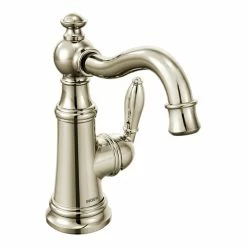 Moen® Weymouth Single Handle High Arc Bathroom Sink Faucet, WaterSense® Certified, Polished Nickel