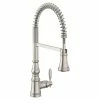 Moen® Weymouth Single Handle Spring Pull Down Spot-Resist Sprayer Kitchen Faucet With Power Boost, Stainless Steel