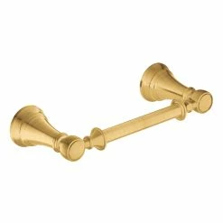 Moen Weymouth 2-Post Pivoting Toilet Paper Holder, Brushed Gold