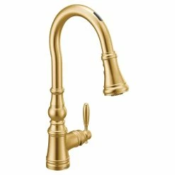 Moen Weymouth Smart Pulldown Kitchen Faucet, Brushed Gold