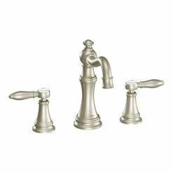 Moen Weymouth Two-Handle Bathroom Faucet Trim Kit (Valve Required), Brushed Nickel