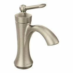 Moen® Wynford Single Handle High Arc Single Hole Bathroom Sink Faucet, WaterSense® Certified, Brushed Nickel