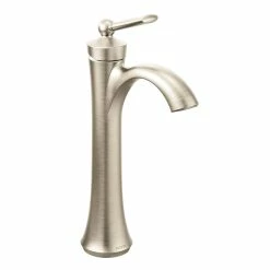 Moen® Wynford Single Handle High Arc Vessel Bathroom Sink Faucet With Pop-up Drain, WaterSense® Certified, Brushed Nickel