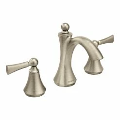 Moen Wynford Two-Handle Widespread High-Arc Bathroom Faucet (Valve Required), Brushed Nickel