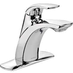 Moen® Zarina Single Handle High Arc Single Hole 4-in Centerset Bathroom Sink Faucet, Chrome